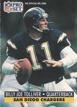 Billy Joe Tolliver San Diego Chargers 1991 Pro set NFL #287